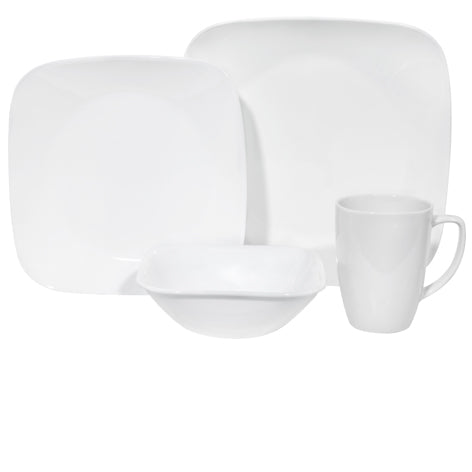Corelle Pure White Square 12pc Dinner Set
