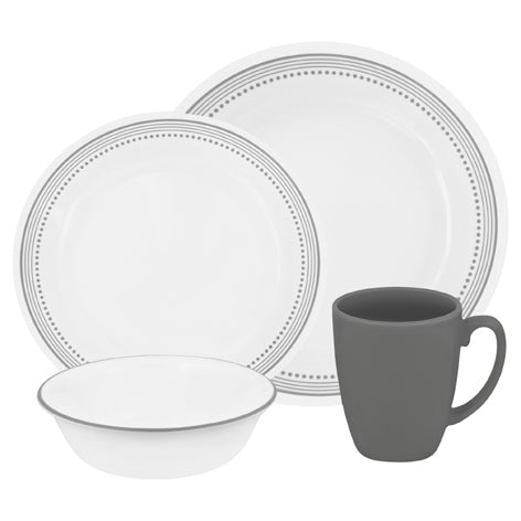 Corelle Mystic Gray 16pc Dinner Set