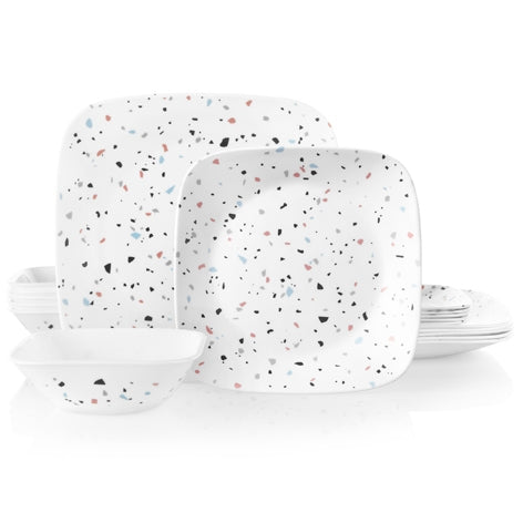 Corelle Terrazzo Rosa Square 18pc Dinner Set