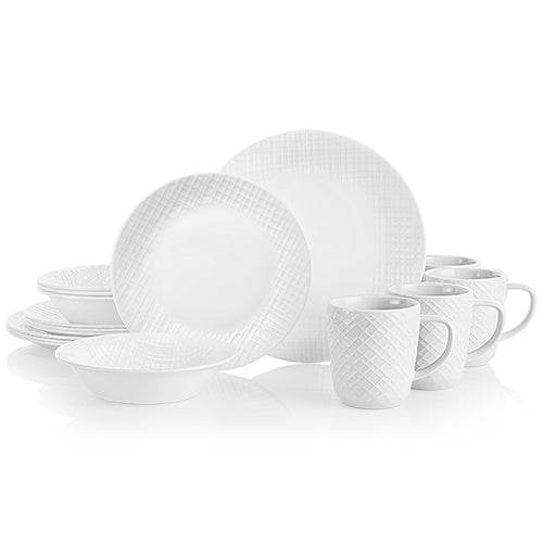 Corelle Linen Weave 16pc Dinner Set