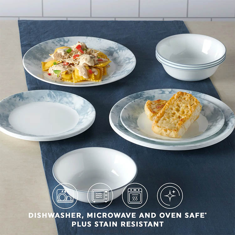 Corelle Salt Wash 12-piece Dinnerware Set, Service for 4