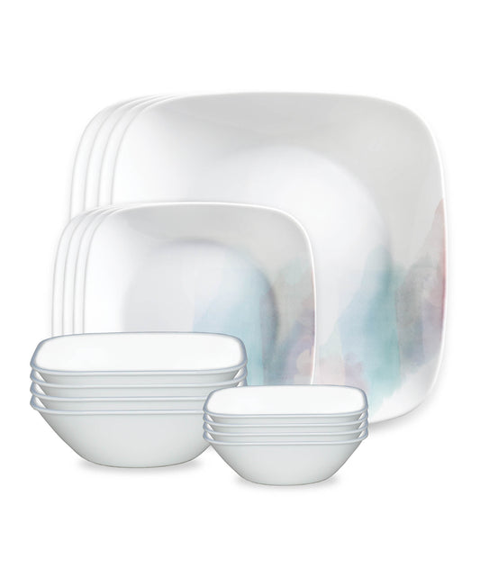 Corelle Aquarello Square 16pc Dinner Set