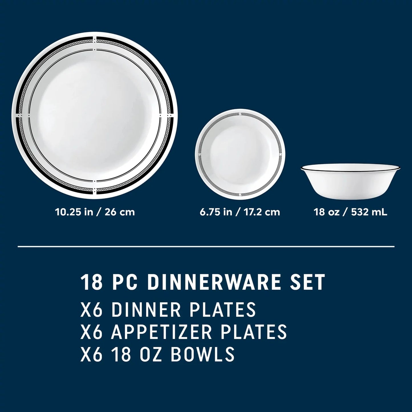 Corelle Brasserie 18pc Dinner Set