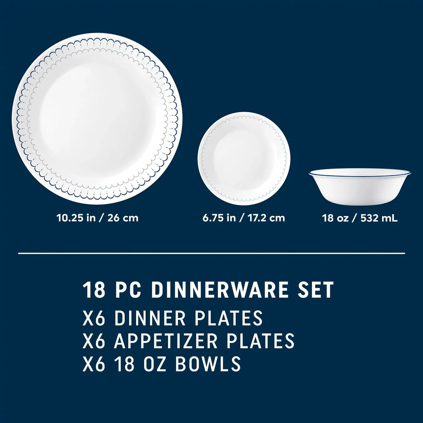 Corelle Caspian 18pc Dinner Set
