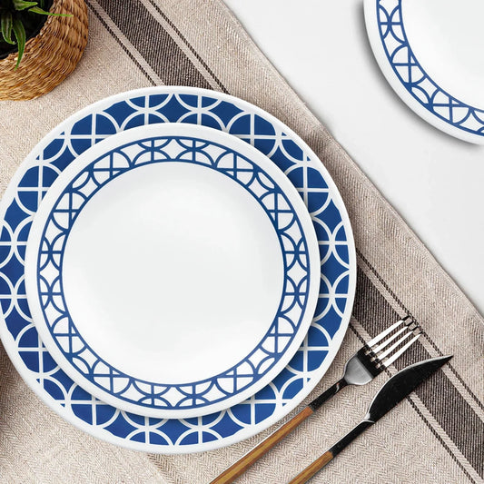 Corelle Cobalt Circles 16pc Dinner Set (No Mug)