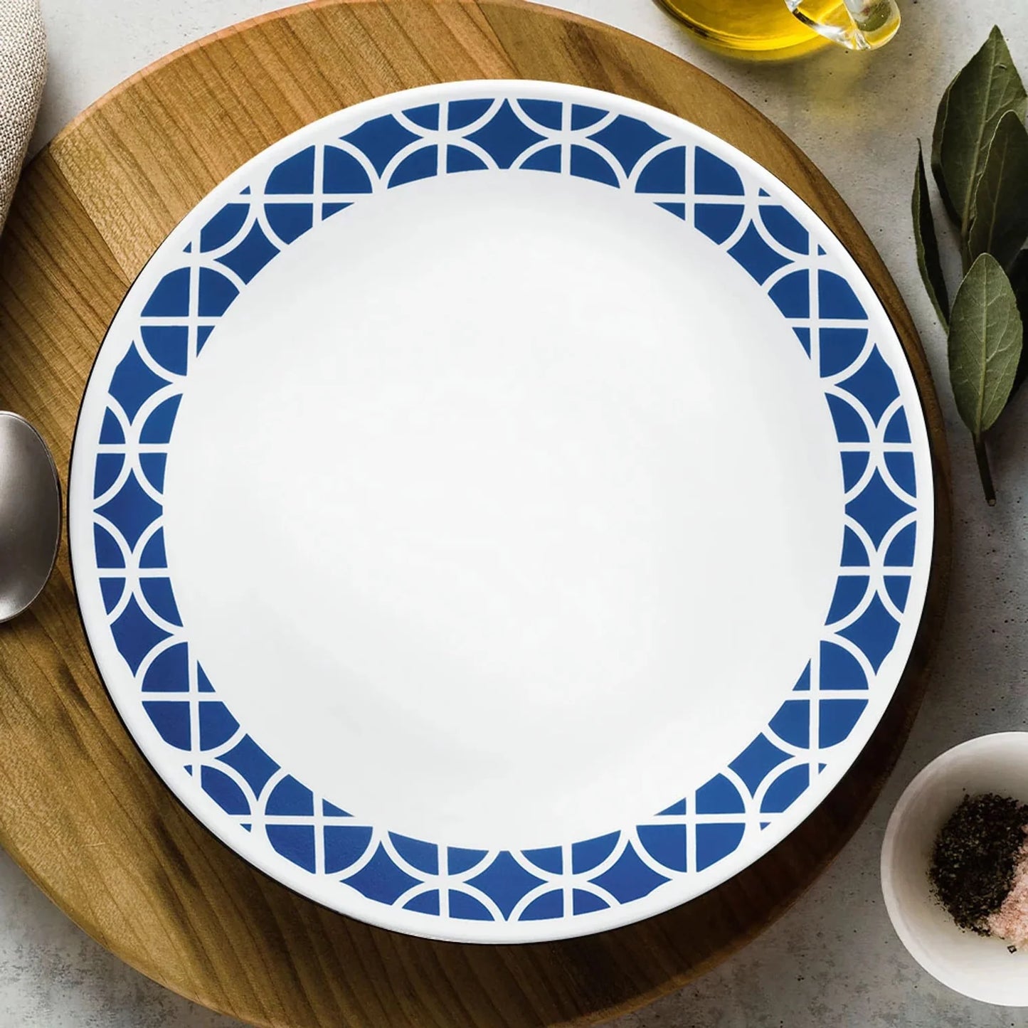 Corelle Cobalt Circles 16pc Dinner Set (No Mug)