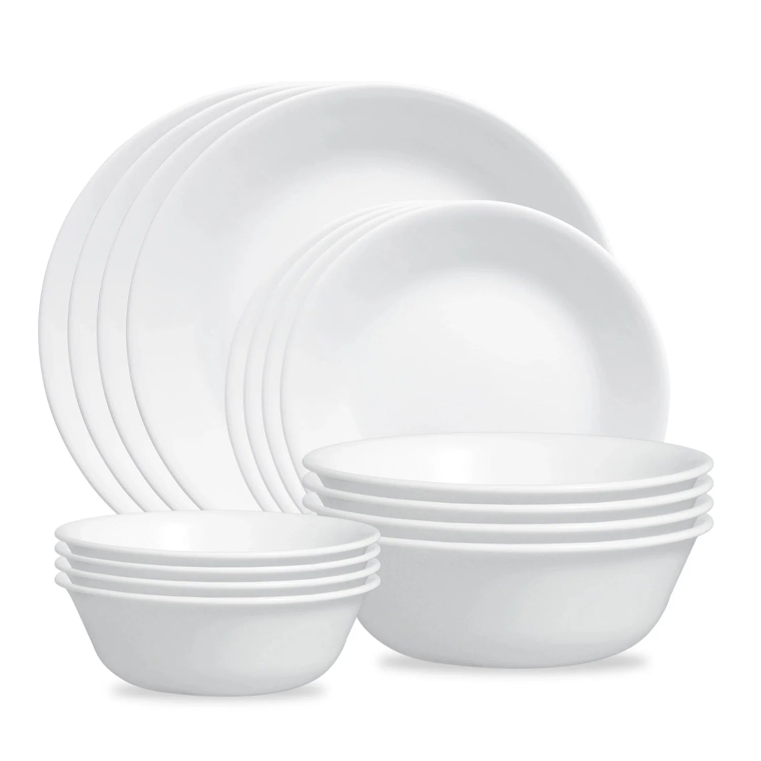 Corelle 16 piece Mugless Dinnerware Set Winter Frost White Servic Royal Cookshop