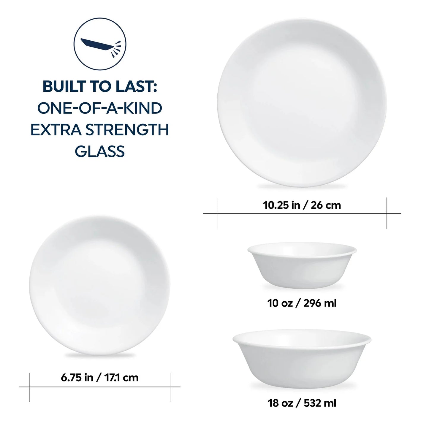 Corelle® 16-piece Mugless Dinnerware Set - Winter Frost White - Services for 4