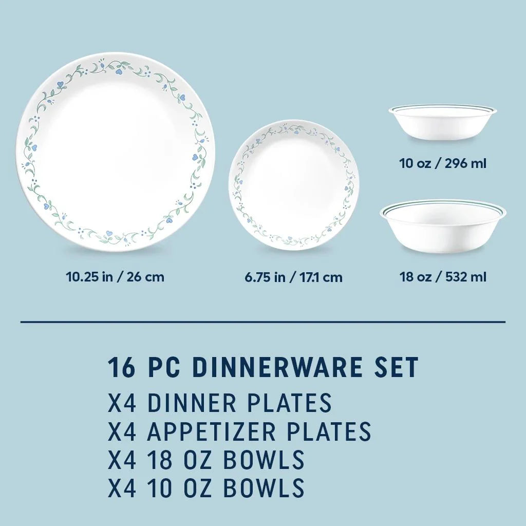 Corelle Country Cottage 16pc Dinner Set (No Mug)