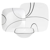 Corelle Simple Lines Square 18pc Dinner Set