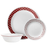Corelle Crimson Trellis 12pc Dinner Set