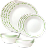 Corelle Spring Blossom Green 16pc Dinner Set (No Mug)
