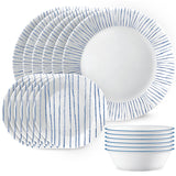 Corelle Nautical Stripes 18pc Dinner Set