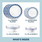 Corelle Cobalt Circles 16pc Dinner Set (No Mug)